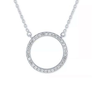 R.H. Macy @ Co Sterling Silver Diamond Circle Pendant Necklace